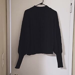 Mock neck sweater, poet sleeve, Size small, Preowned